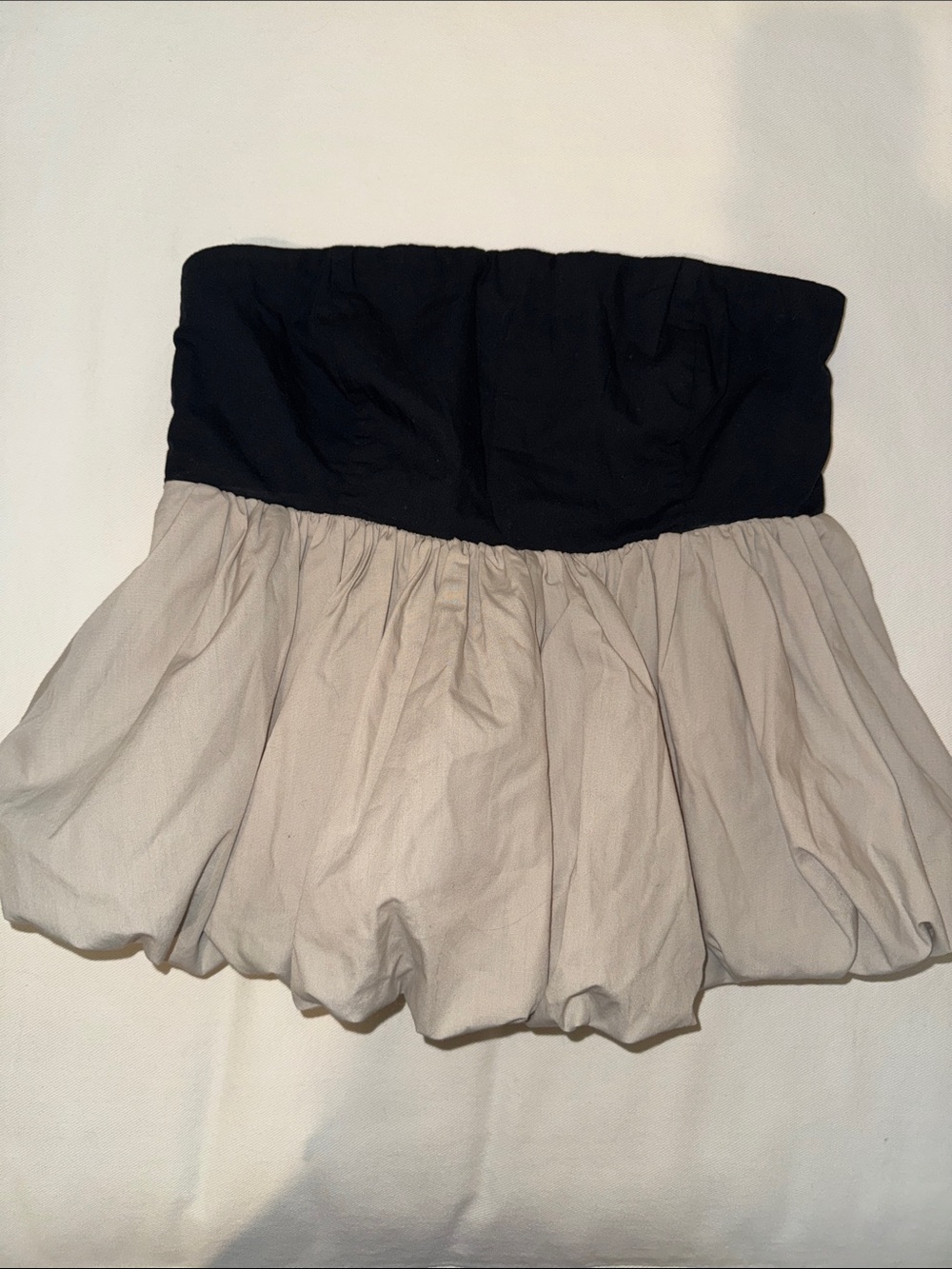 A&F Poplin Bubble Hem Tube Top